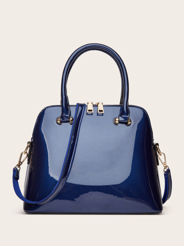 Women's Shiny Tote Shoulder Messenger Bag - Image 3